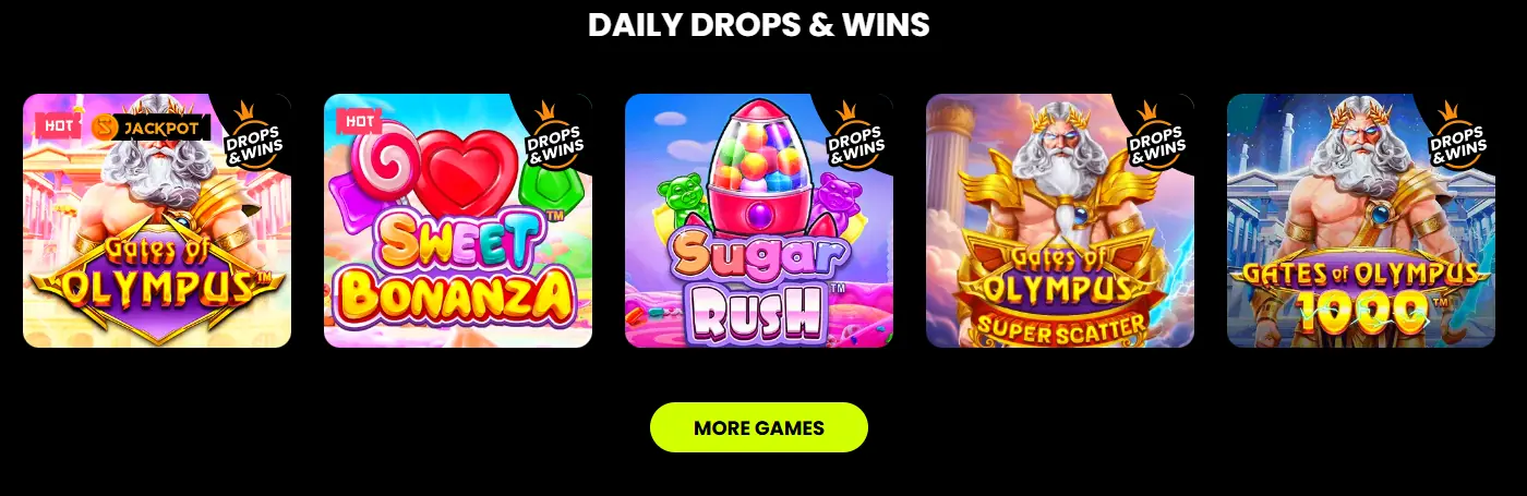 Vibrant Vegas-style slot machine interface